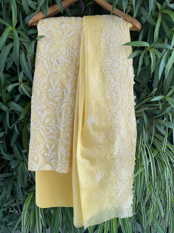 Kota love Cotton Suit Set With cut work Dupatta - Yellow