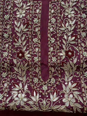 Handwoven Purple Chanderi Silk Suit Piece – Resham - House Of Silk