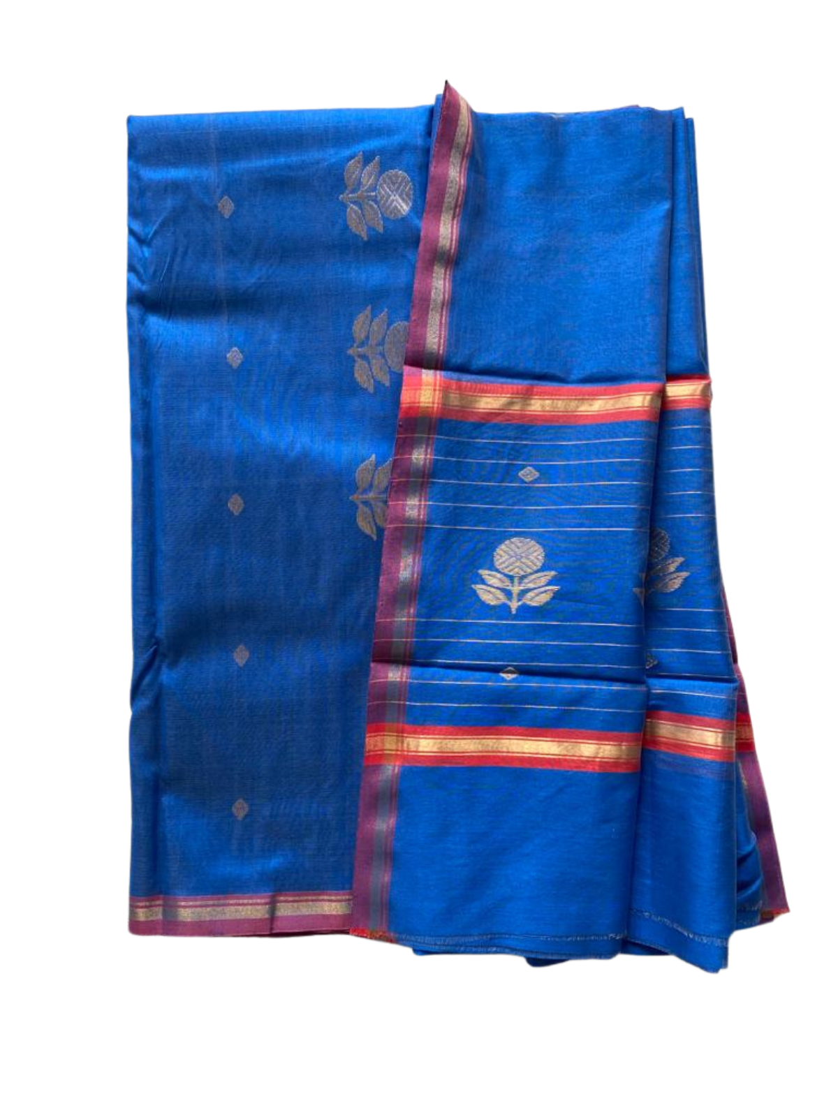 Sitare Chanderi cotton silk suit set - Blue